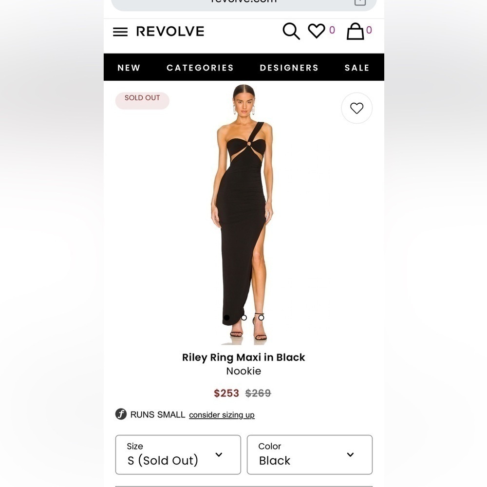 Revolve Nookie Small Riley Ring Maxi Black NWT MSRP $269 sold out online - Picture 3 of 10